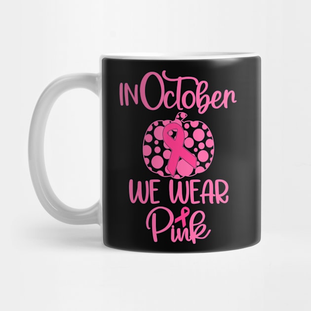 In october we wear pink pumpkin breast cancer halloween by Tianna Bahringer